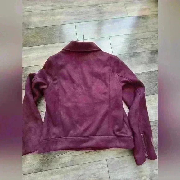 OLD NAVY medium faux suede  moto jacket, purple - Picture 6 of 14